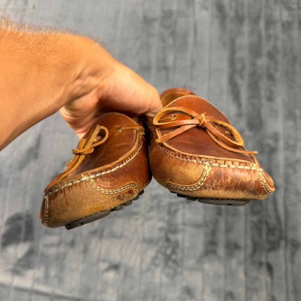Cole Haan Gunnison Driver Loafers Mens 8.5D Tan Leather Shoes 13215